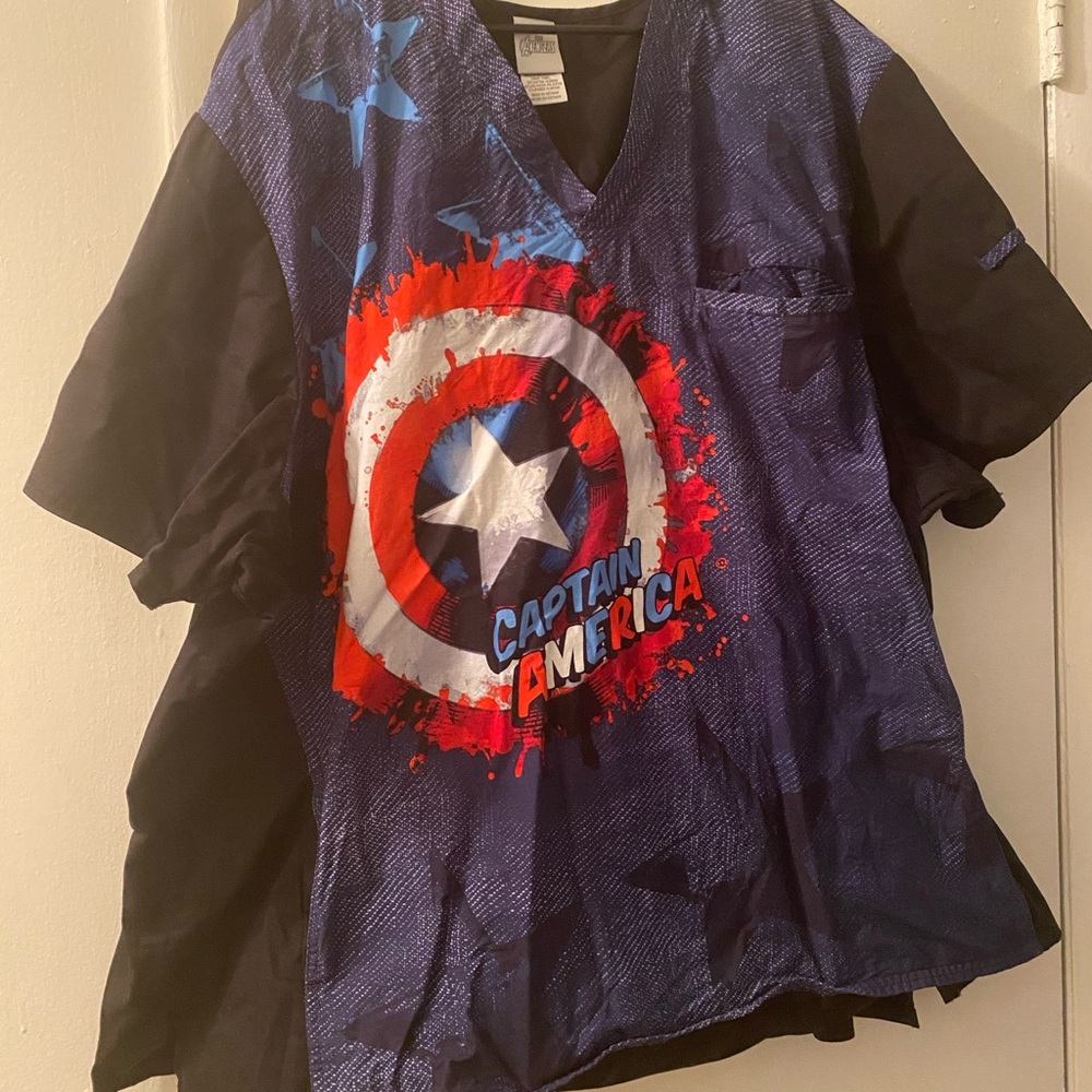 Captain America Scrub Top
